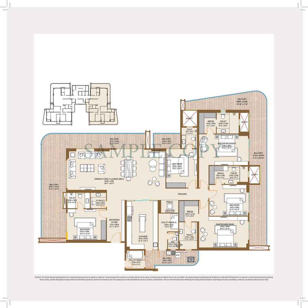 >County Sector 151 Noida 3BHK Layout